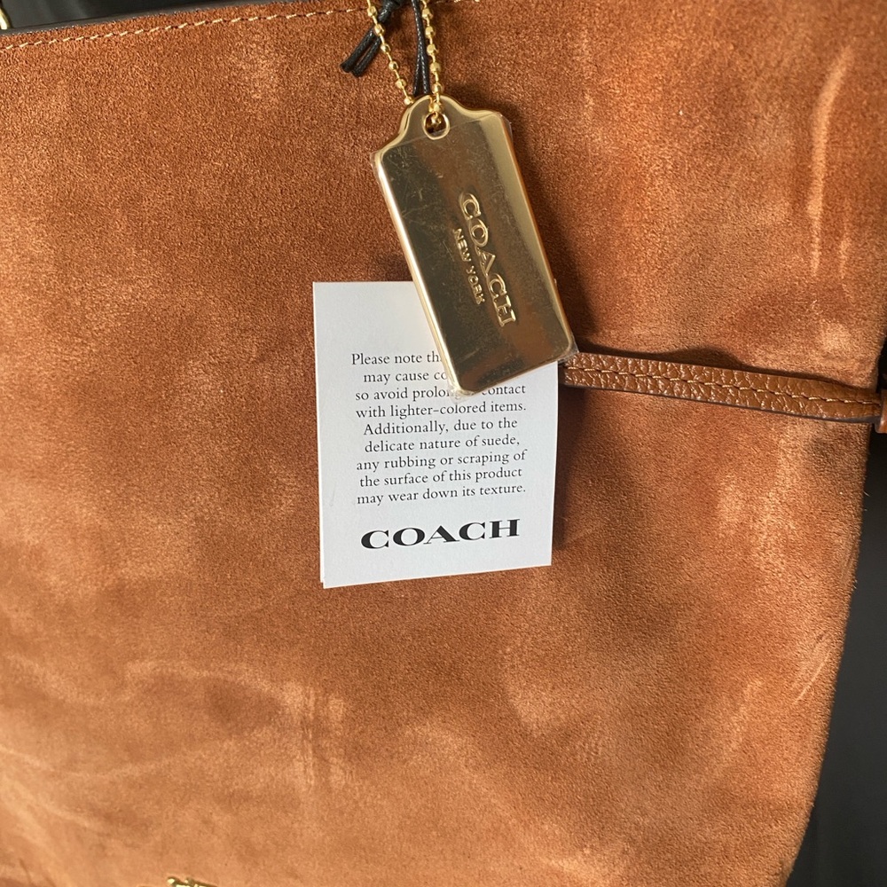 Coach Brown Suede Tote - Picture 5 of 17